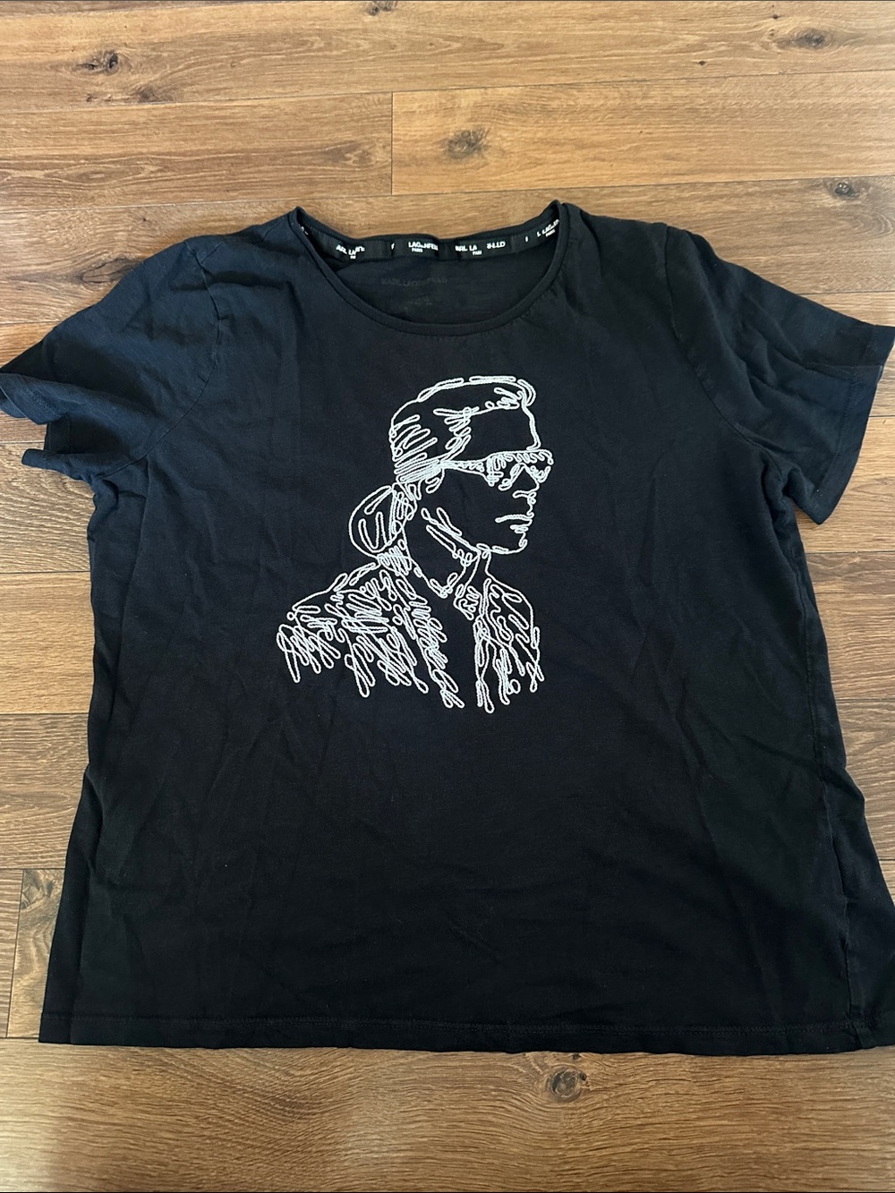 Karl Lagerfeld Black Cotton Tshirt